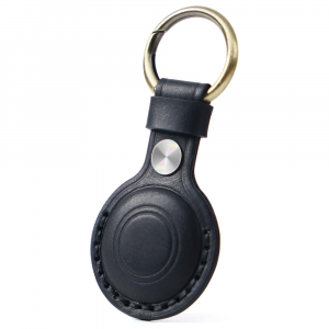 Leather AirTag Holder Keychain