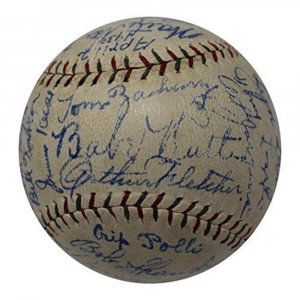 1930 NY Yankee Team Signed Baseball