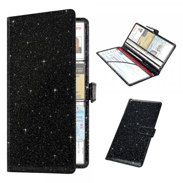 Black Rhinestone Insurance And Registration Holder