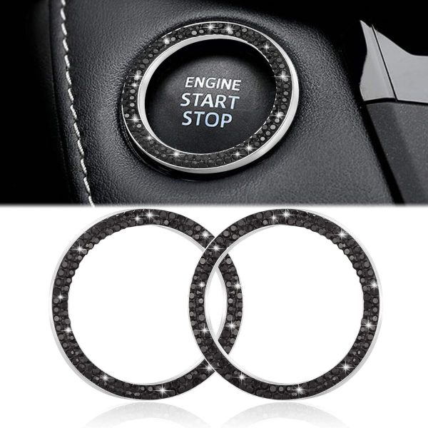 Car Black Bling Start Button Border