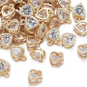 Diamond Heart Charms