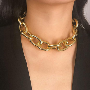 Gold Thick Chain Choker Necklace