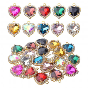Multi Color Heart Charms
