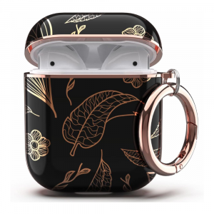 Gold/Black Floral AirTag Case